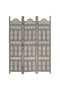 Hand carved 3-Panel Room Divider Grey 120x165 cm Solid Mango Wood - 6