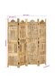 Hand carved 4-Panel Room Divider 160x165 cm Solid Mango Wood - 3