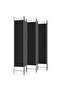 6-Panel Room Divider Black 240x220 cm Fabric - 4