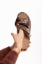 Women's Genuine Leather Slippers with Special Sole for Bone Protrusion Rl.2840 Brown Honeycomb - 2