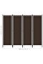 4-Panel Room Divider Brown 200x180 cm - 3