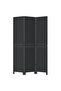 Room Divider 3 Panels Black Solid Wood Paulownia - 2