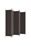 5-Panel Room Divider Brown 250x220 cm Fabric - 4