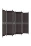 6-Panel Room Divider Brown 300x200 cm Fabric - 4