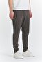 Men's Cotton Pique Zippered Pocket Sweatpants Brown 5478-K - 6
