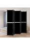 6-Panel Room Divider Black 300x220 cm Fabric