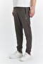 Men's Cotton Pique Zippered Pocket Sweatpants Brown 5478-K