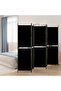 5-Panel Room Divider Black 250x180 cm Fabric