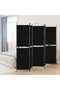 5-Panel Room Divider Black 250x200 cm Fabric