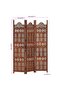 Hand carved 3-Panel Room Divider Brown 120x165 cm Solid Mango Wood - 3