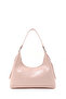 Crinkled Textured Pink Shk82 Baguette Model Single Compartment Women's Faux Leather Hand and Shoulder Bag
