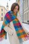 Women's Tasseled Thick Shoulder and Shawl Scarf - 2