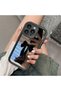 iPhone 11 Compatible Fall Resistant Black Silicone Case Mirror Face Ribbon Patterns - 6