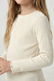 Girl's Ribbed Knit Fabric Heart Embroidery Detailed Bodysuit - 2