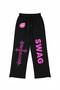 Premium Swag Wide Leg Men's Black Sweatpants - 2