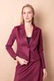 Lightweight Stretch Fabric Suede Fabric Flato Pocket Long Sleeve Short Blazer Jacket-Burgundy - 2