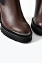 Women's genuine leather platform boots brown - 4