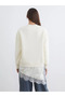 Lcw Vision Beige Lace Detailed Oversized Women's Thick Sweatshirt - 3