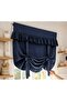 Dark Blue Buldan Linen Retro Background Curtain with Binding Details (100% Cotton Buldan Fabric)