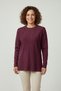 Women's Plum Crew Neck Seasonal Knitwear Cold Yarn Young Mother Sweater