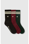3Pk Crew Socks Unisex Black Socks - U20250-Kk001