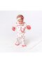 Girl's Ecru Pink Tulip Patterned Ruffled Bandana Pajama Set - 2
