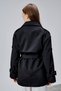 Black Premium Regular Fit Trench Coat with Epaulettes and Windbreaker Detail Belted Trench Coat - 4