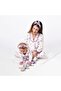 Women's Mother Ecru Purple Tulip Patterned Ruffled Bandana Pajama Set - 8
