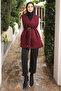 Burgundy Waist-Tied Cashmere Vest - 2