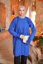 Cobalt Blue Cold Yarn Mercerized Knitwear Tunic