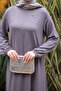 Dark Gray Skirt Layered Sleeve Elastic Modal Dress - 3