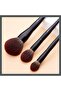 Large Face Makeup Brushes 3pcs Premium Synthetic Powder Contour Highlighter Brush Black T274 - 7
