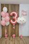 1 Year Old Pink Cloudy Balloon Bundle – Pink Number 1 & Party Set - 3