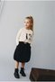 Girl's Cotton Ecru Black Appliqued Vest Skirt Set - 3 Pieces - 5
