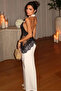 Angela Lace Satin Dress - White - 5