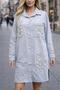 Zircon Stone Beadwork Cotton Women's Shirt Tunic - 3
