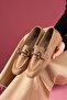 Arven Mink Suede Loafer Ballet Flats with Gold Buckle - 3