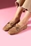 Arven Mink Suede Loafer Ballet Flats with Gold Buckle - 2