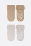 2 Pairs of Organic Cotton Baby Socks Non-Slip Stitch-Free Towel Socks for Girls and Boys (Beige) - 2