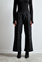Women's Black Elastic Waist Scuba Comfortable Cut Trousers - 2