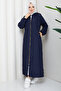Women's Onion Patterned Tunnel-Crossed Full-Length Quilted Coat - 5