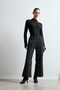 Women's Black Elastic Waist Scuba Comfortable Cut Trousers