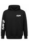 Oversized Hoodie |   Blackout Printed (Unisex Cotton Soft Textured Wide Cut Black Hooded Sweat) - 4