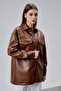 Brown Premium Oversized Lined Leather Jacket - 2
