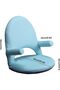 Multifunctional Floor Chair with Arms, Adjustable Backrest, 42 Angles, Blue - 2