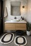 Wicker Jute Wicker Large Size 4-Piece Bathroom Set, Bathroom Mat Set, Bathroom Basket, Mat, Basket Set