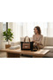 Black Hand and Shoulder Bag with Canvas Leather Pocket Detail - 3