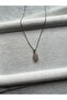 Raw Pink Quartz Stone Steel Necklace Handmade 316L