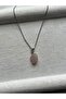 Raw Pink Quartz Stone Steel Necklace Handmade 316L - 2