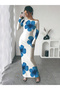 Women Floral Print Bodycon Maxi Dress